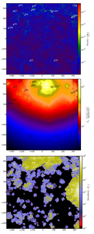 Distribution of late-forming Population III galaxies in the simulated Void region